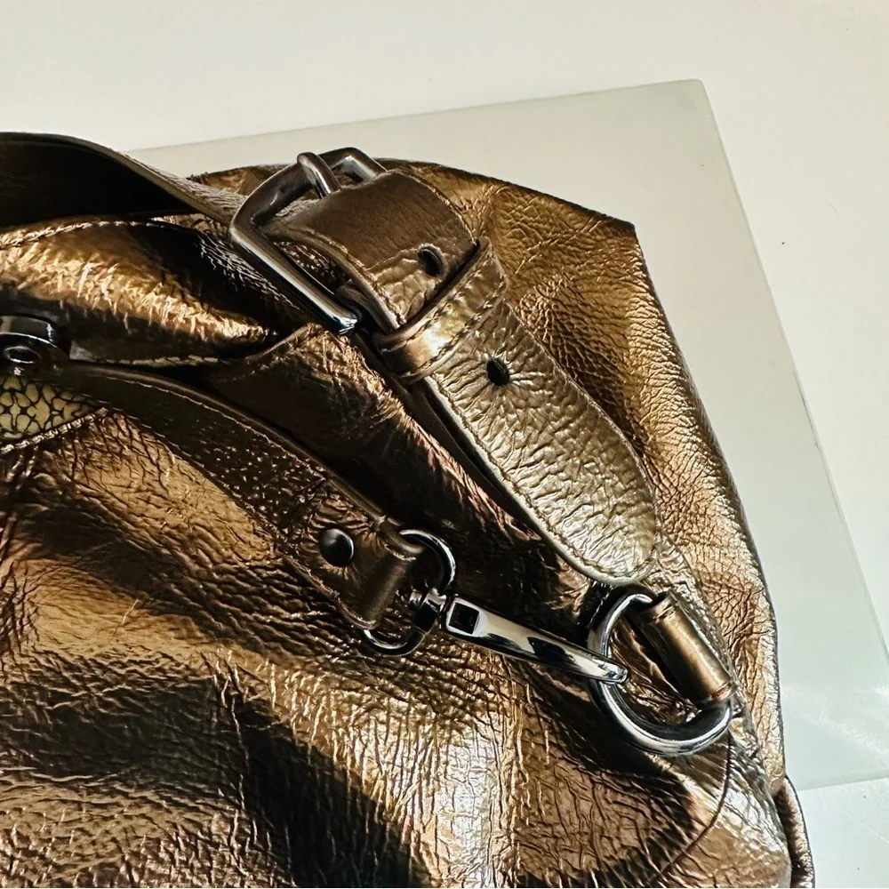 NWOT Hobo International Metallic Bronze Gramercy Gathered Leather Bag